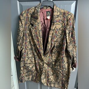 San Morie Vintage Blazer/Suit Jacket Size 20W brown, green burgundy blue